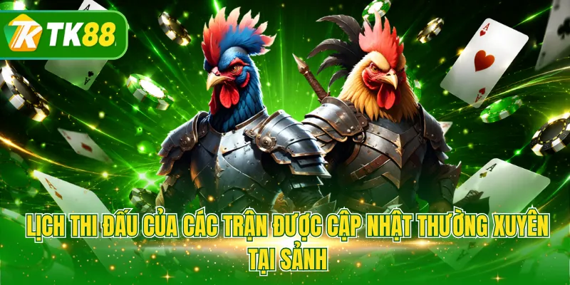 Lịch thi đấu của các trận được cập nhật thường xuyên tại sảnh