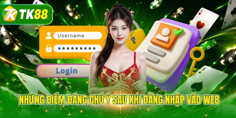 Những điểm đáng chú ý sau khi đăng nhập vào web